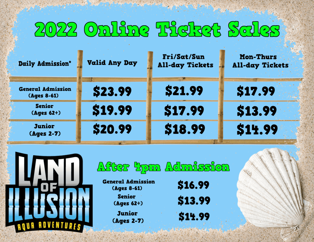 Aqua Adventures Tickets Land of Illusion
