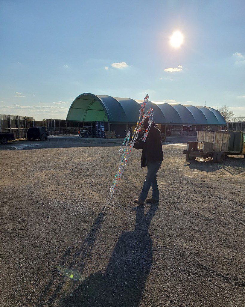 Setting up for Christmas Glow